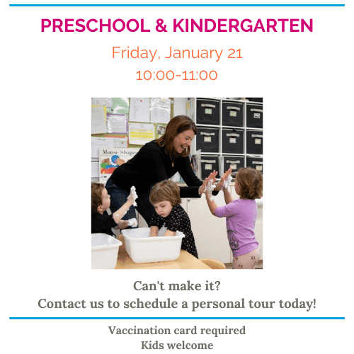 Pre school and Kindergarten open house January 21st at 10 am